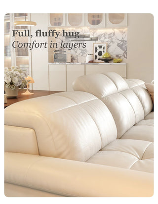 Plump, layered cushions