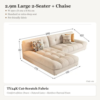 2.9m Large 2-Seater + Chaise