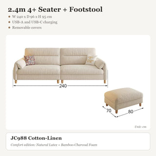 2.4m 4+ Seater + Footstool