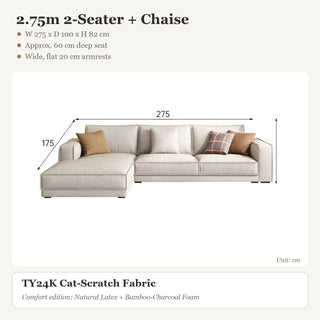 2.75m 2-Seater + Chaise