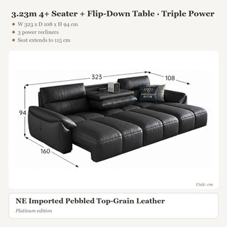 3.23m 4+ Seater + Flip-Down Table · Triple Power