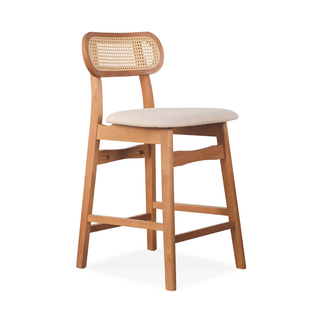 Fika Wooden Bar Stool (Rattan)