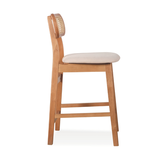 Fika Wooden Bar Stool (Rattan)