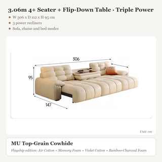 3.06m 4+ Seater + Flip-Down Table · Triple Power