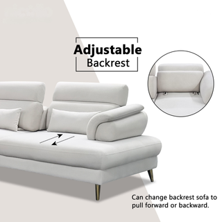 Lymor Fabric Adjustable Backrest & Headrest Sofa by Esteller