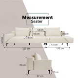 Marblen Fabric Rotatable Armrest Sofa by Esteller (Pet Friendly & Easy Clean)