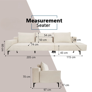 Marblen Fabric Rotatable Armrest Sofa by Esteller (Pet Friendly & Easy Clean)