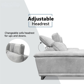 Invar Fabric Adjustable Headrest Recliner Sofa by Esteller (Pet Friendly & Easy Clean)