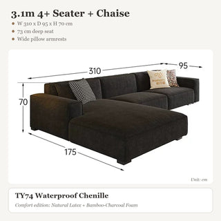 3.1m 4+ Seater + Chaise