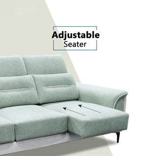 Pebblis Fabric Adjustable Headrest Slider Sofa by Esteller (Pet Friendly & Easy Clean)