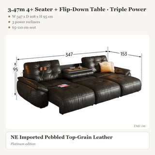 3.47m 4+ Seater + Flip-Down Table · Triple Power
