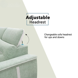 Pebblis Fabric Adjustable Headrest Slider Sofa by Esteller (Pet Friendly & Easy Clean)