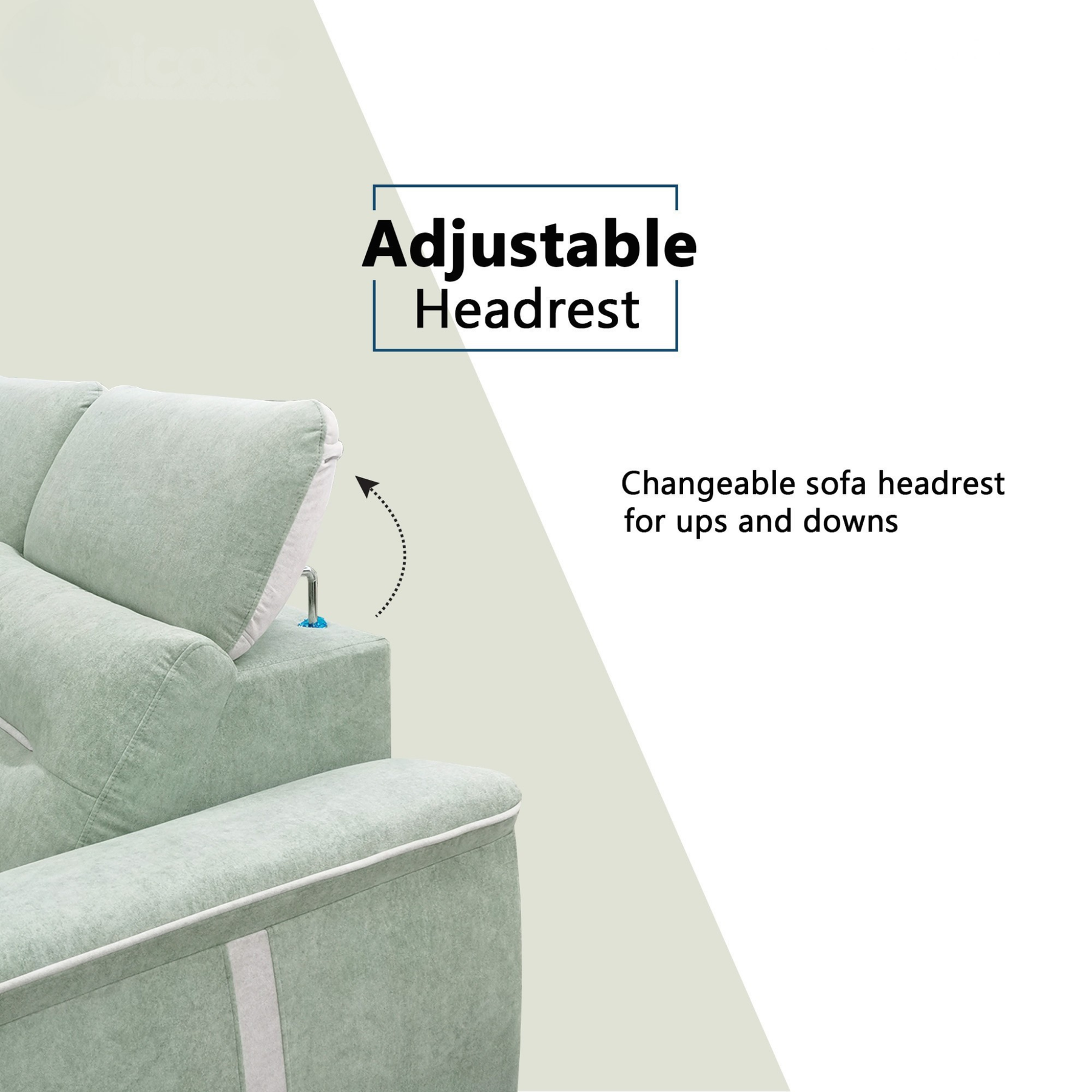 Pebblis Fabric Adjustable Headrest Slider Sofa by Esteller (Pet Friendly & Easy Clean)