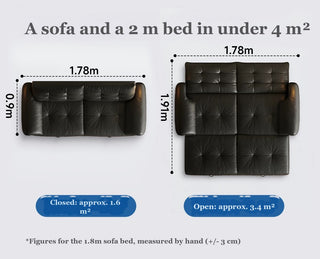 A sofa and a 2 m bed