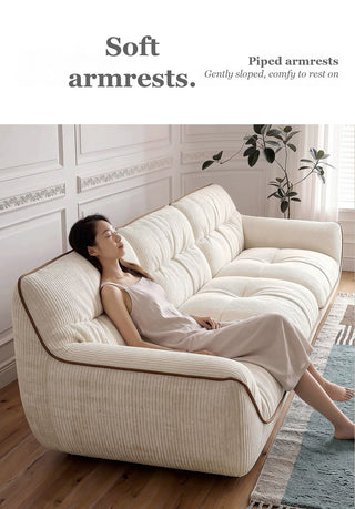 Soft, piped armrests