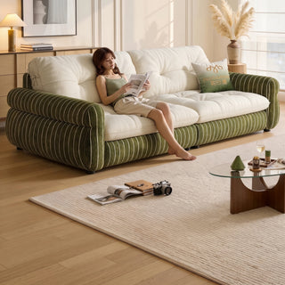 Two-tone cloud sofa in a living room