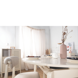 Vorie White Extendable Wooden Dining Table