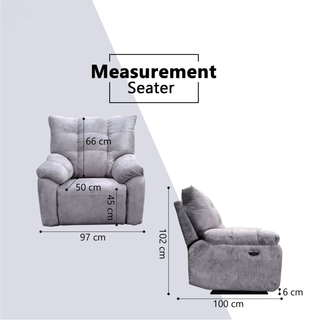Morrel Fabric Recliner Sofa by Esteller (Pet Friendly & Easy Clean)