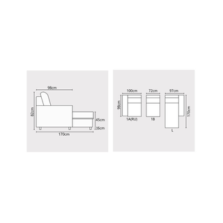 Orynth Fabric Adjustable Headrest Recliner L-Shaped Sofa by Esteller (Pet Friendly & Easy Clean)