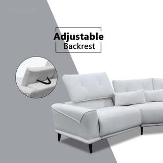 Nestor Fabric Adjustable Headrest Recliner Corner Sofa by Esteller (Pet Friendly & Easy Clean)