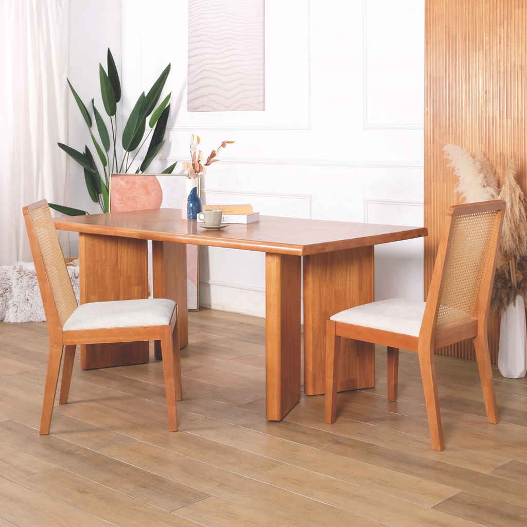 Raven 1.8m Wooden Dining Table | Solid Rubberwood 8-Seater – Megafurniture