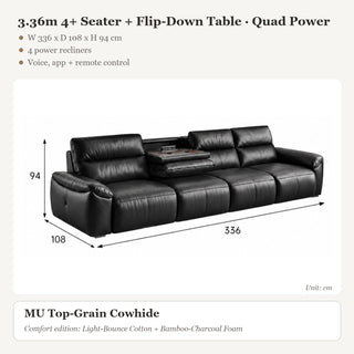 3.36m 4+ Seater + Flip-Down Table · Quad Power