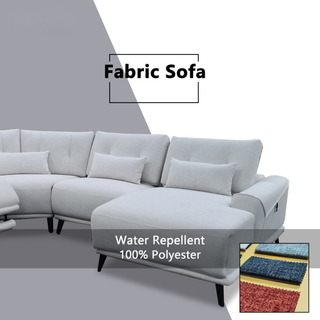 Nestor Fabric Adjustable Headrest Recliner Corner Sofa by Esteller (Pet Friendly & Easy Clean)