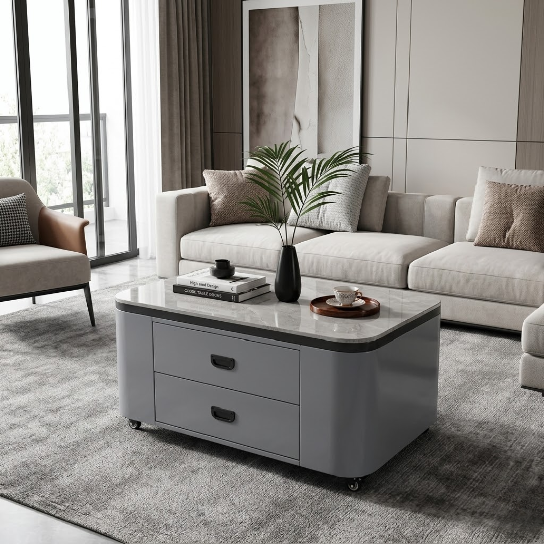 Dinelle Coffee Table (White, Grey)