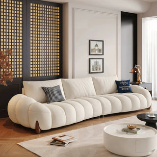 Emilola Piano-Key Fabric Sofa in a living room