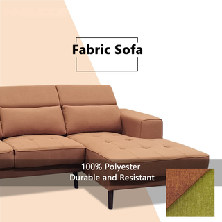 Moryn Fabric L-Shaped Adjustable Headrest Sofa by Esteller (Pet Friendly & Easy Clean)