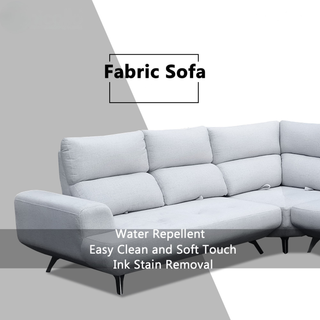 Nyros Fabric Adjustable Backrest L-Shaped Corner Sofa (Sectional) by Esteller (Pet Friendly & Easy Clean)