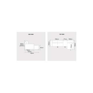 Prylen Fabric L-Shaped Sofa by Esteller (Pet Friendly & Easy Clean)