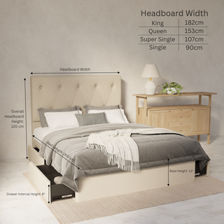 Valen Fabric Drawer Bed Frame (Water Repellent & Pet Friendly) By Esteller
