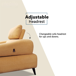 Myric Fabric Adjustable Backrest & Headrest Sofa by Esteller (Pet Friendly & Easy Clean)