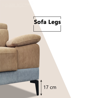 Rystan Fabric Adjustable Headrest Sofa by Esteller (Pet Friendly & Easy Clean)