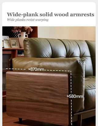 Wide-plank wooden armrests