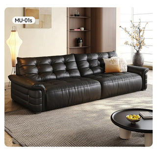 Tufted leather sofa