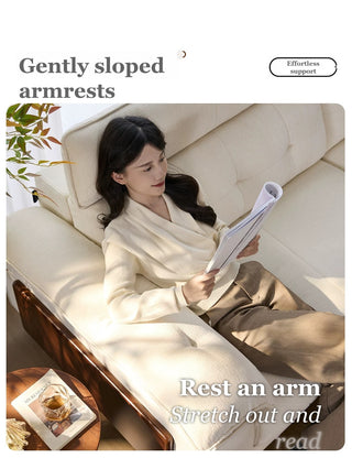 Gently sloped armrests