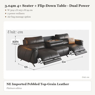3.04m 4+ Seater + Flip-Down Table · Dual Power