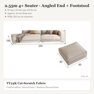 2.55m 4+ Seater · Angled End + Footstool