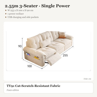 2.55m 3-Seater · Single Power