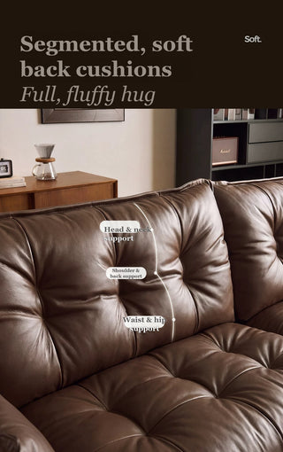 Segmented, soft back cushions