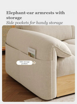 Elephant-ear armrests with pockets