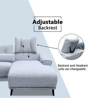 Nestor Fabric Adjustable Backrest & Headrest Recliner L-Shaped Sofa by Esteller (Pet Friendly & Easy Clean)