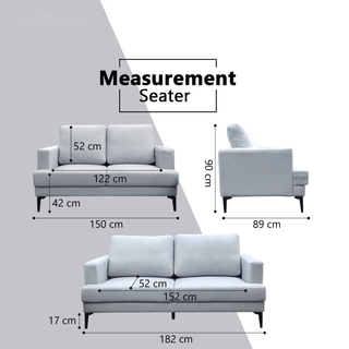 Lorren Fabric Sofa by Esteller (Pet Friendly & Easy Clean)