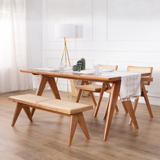Delora Wooden Dining Set (145cm)