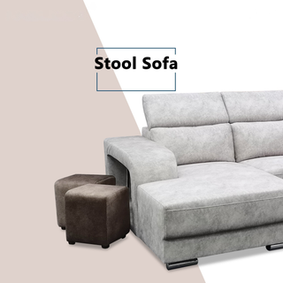 Meren Fabric Adjustable Headrest L-Shaped Corner Sofa by Esteller (Pet Friendly & Easy Clean)