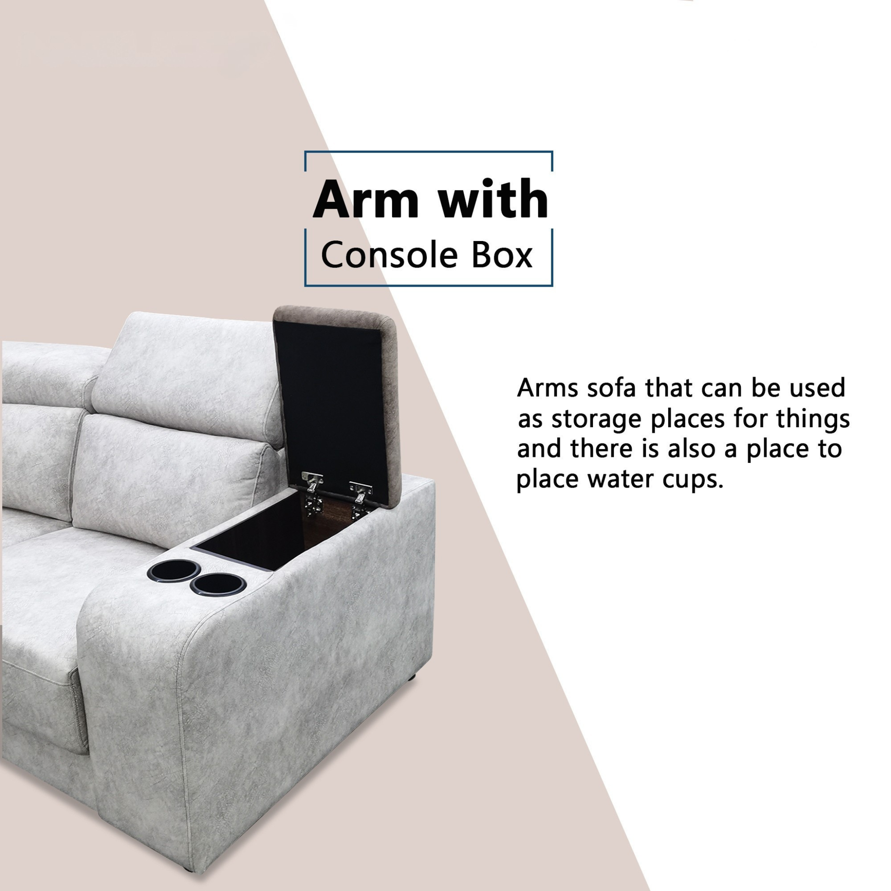 Meren Fabric Adjustable Headrest L-Shaped Corner Sofa by Esteller (Pet Friendly & Easy Clean)