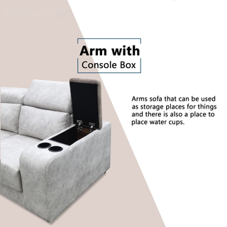 Meren Fabric Adjustable Headrest L-Shaped Corner Sofa by Esteller (Pet Friendly & Easy Clean)