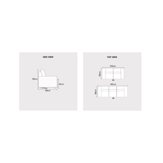 Lorren Fabric Sofa by Esteller (Pet Friendly & Easy Clean)